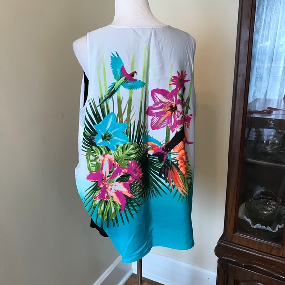 ONE LEFT Worthington asymmetrical Bird tank top - Picture 3 of 4